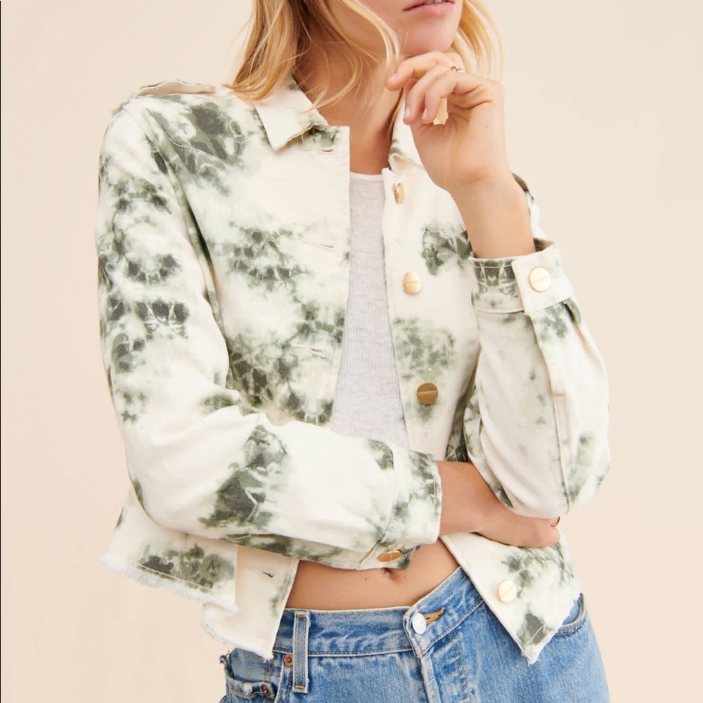 NWOT Anthropologie Sanctuary Jayden Denim Tie Dye Jacket Size Small